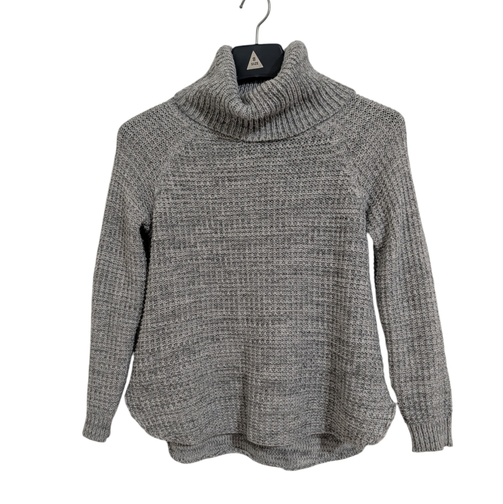 It's Our Time Turtle Neck Knit Sweater Light Gray XS